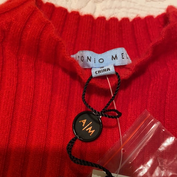 Darling red cashmere short sleeve sweater, S, NWT - Picture 2 of 5